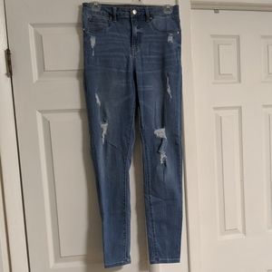 Jennifer Lopez Ripped High-rise Super Skinny Jeans